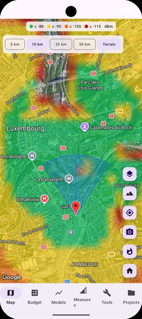 Captura de pantalla 1 de GSM Coverage Planner